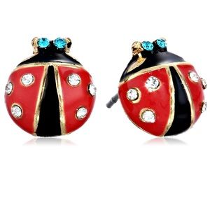 Betsey Johnson Cheerful Ladybug Stud Earrings
